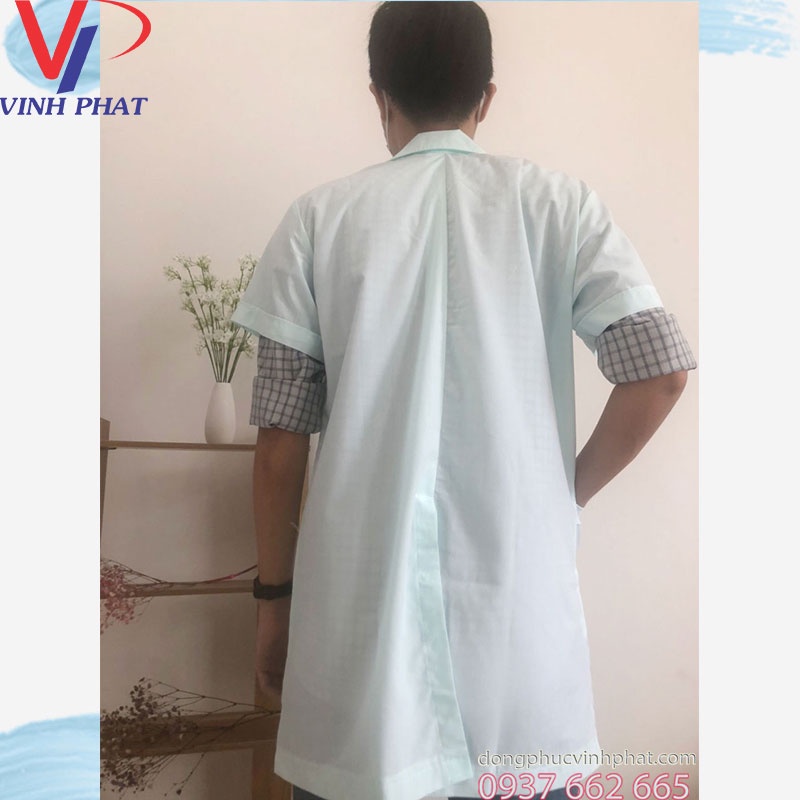 Áo Blu Y Tế Màu Xanh Nam Nữ Tay Ngắn Giá Tốt
