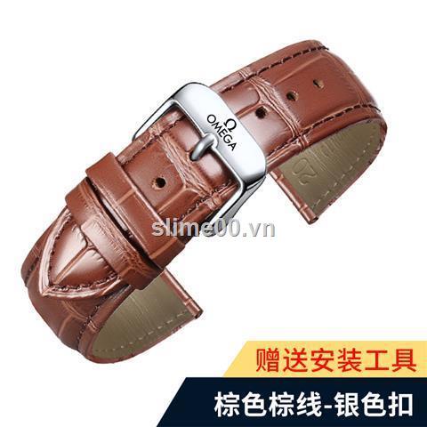 Dây đồng hồ da OMEGA có cánh bướm OMG Speedmaster Seamaster 300 cho nam nữ