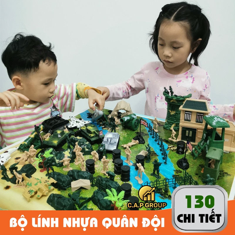Bộ đồ chơi mô hình lính nhựa Quân đội Chiến tranh thế giới thứ Hai - Set 130 chi tiết - X50i