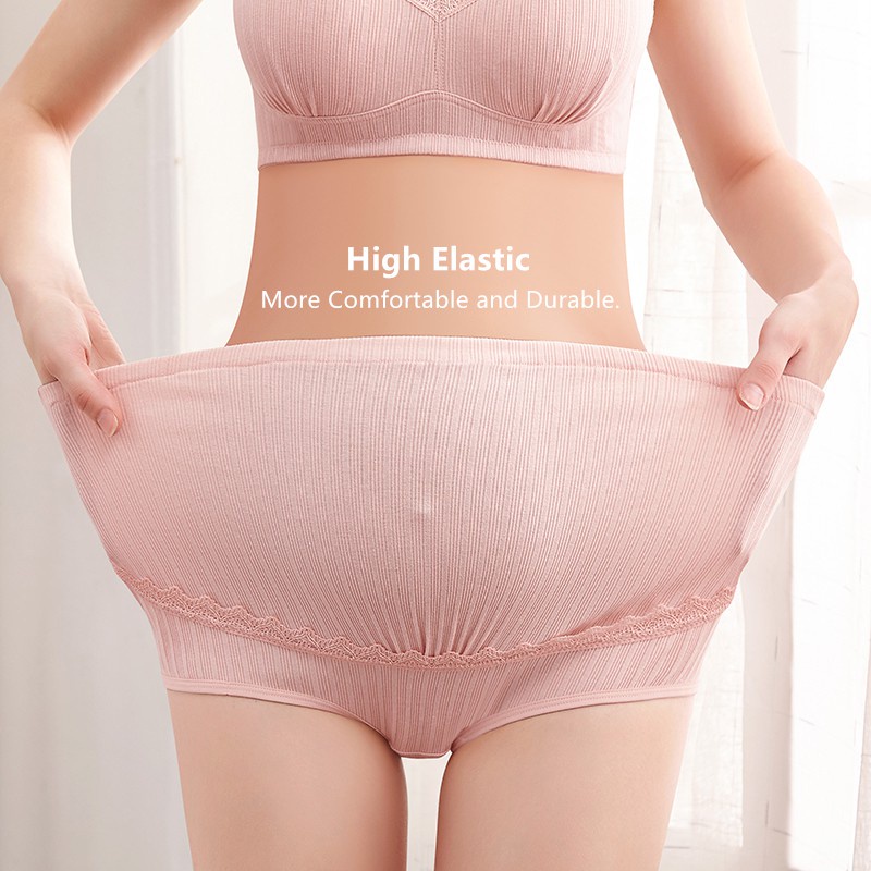 Quần lót vải cotton lưng cao có thể tùy chỉnh mang vào thoải mái dành cho mẹ bầu