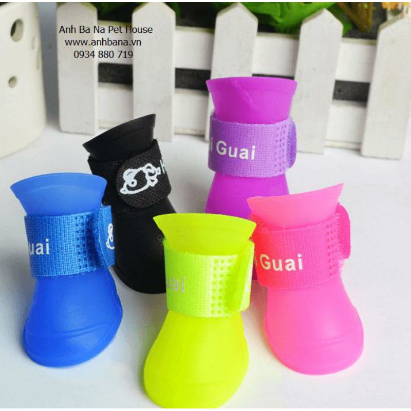 Giày đi mưa cho chó Silicon