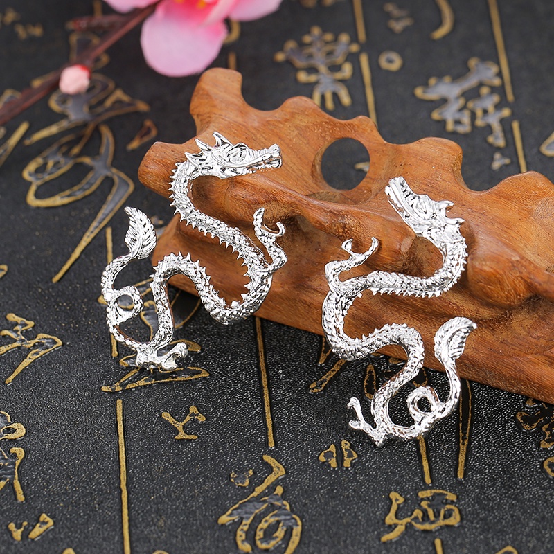 Kẹp Tóc Hình Hai Con Rồng Đôi Bằng Hợp Kim diy