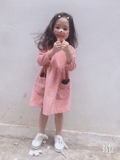 Váy nhung tăm Next túi tai thỏ