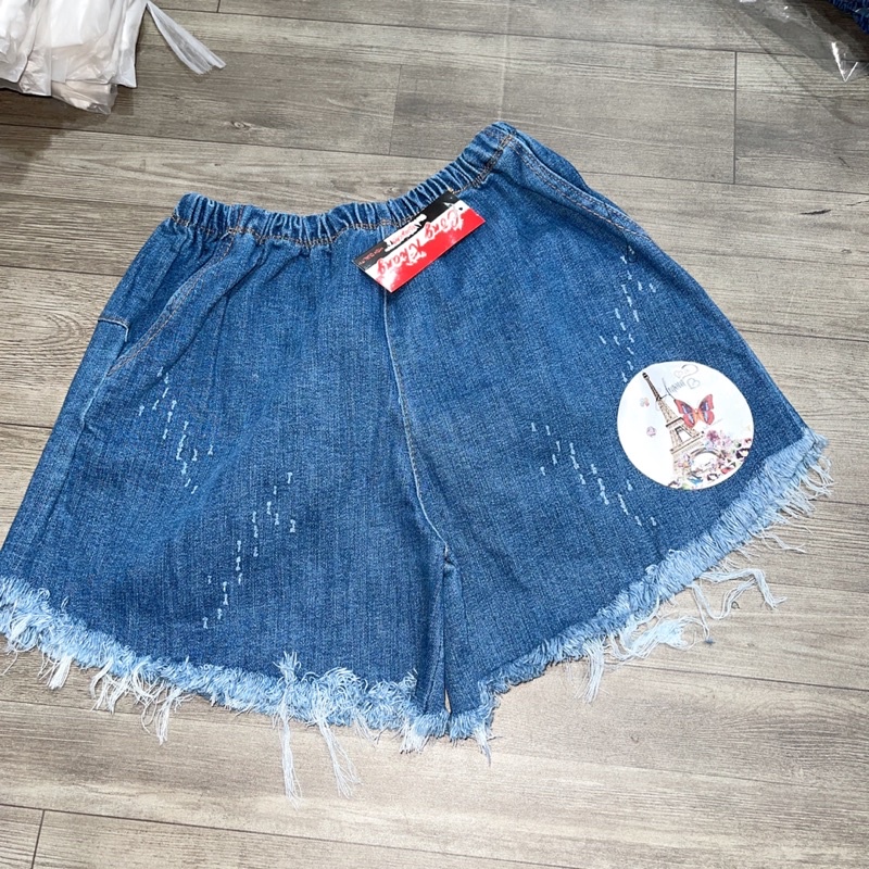 Quần sọt jeans lưng thun, phom 60kg