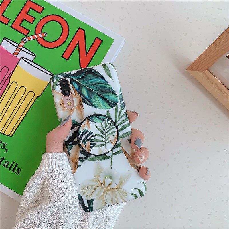 Ốp Lưng Hoa Lá Vintage Vỏ Bọc Sang Trọng Cá Tính Thời Trang Cho Điện Thoại iP X XS 11 12 13 Pro Max - Minh An Saigon