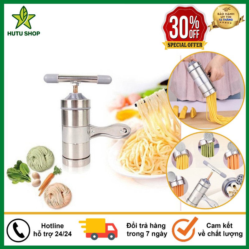 Máy Làm Bún, Mỳ Tươi Tại Nhà Bằng Inox, Tặng Kèm Bộ 5 Size Bún