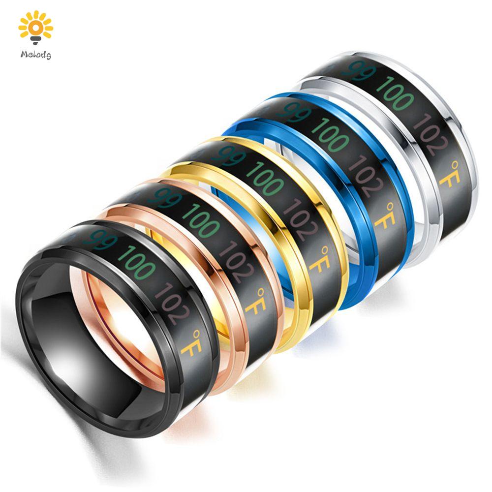 Nhẫn Thép Không Gỉ Đo Nhiệt Độ Thông Minh Ma Thuật Sáng Tạo Làm Quà Tặng Cho Nam Và Nữ/Phụ Nữ