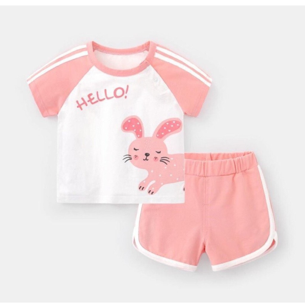 Bộ cộc tay raglan mùa hè nhiều màu Minky mom cho bé họa tiết hoạt hình con vật ngộ nghĩnh