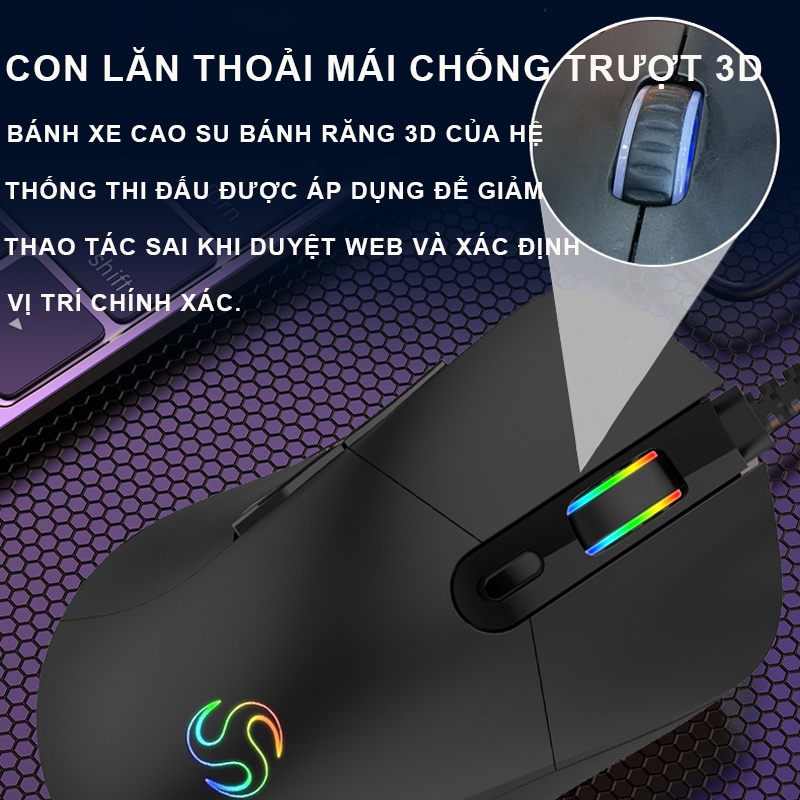 Chuột máy tính có dây/chuột gaming chơi game/Độ Chính Xác Cao 7200DPI/đèn led đổi màu cực đẹp
