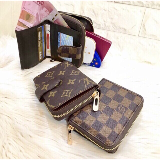 Ví Nữ mini Gấp Gọn In Logo Lv Thời Trang Thanh Lịch