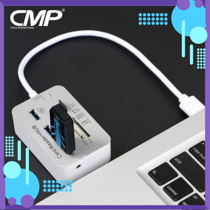 Mua ngay Bộ chia USB 3 cổng tích hợp đầu đọc thẻ tốc độ cao Hub USB 3.0 Kiêm Đọc Thẻ Đa Năng All In One [Giảm giá 5%]