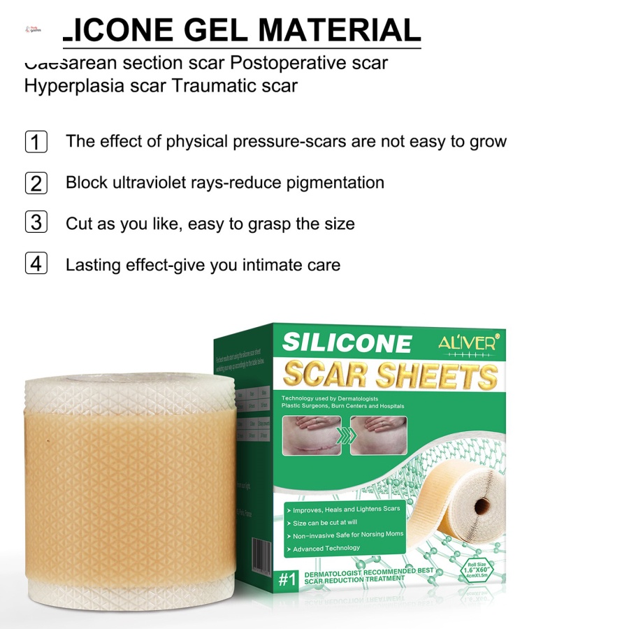 Miếng dán xóa mờ sẹo bằng gel silicone tái sử dụng ALIVER