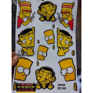 Bộ tem nổi Superme và ngó bảng số - Vindecal BD