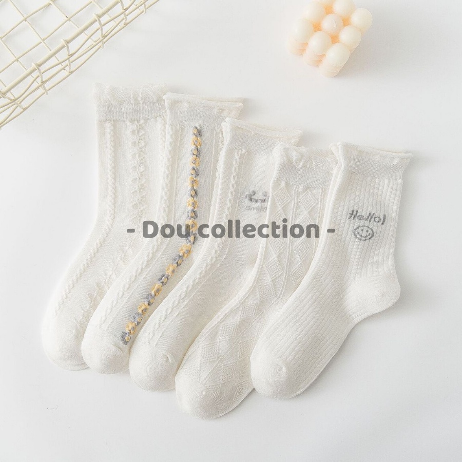 [Nowship2h] Vớ Tất Nữ Cổ Cao Ren Dày Họa Tiết Dễ Thương  Phong Cách Nhật Bản Dễ Thương - Mã TV028