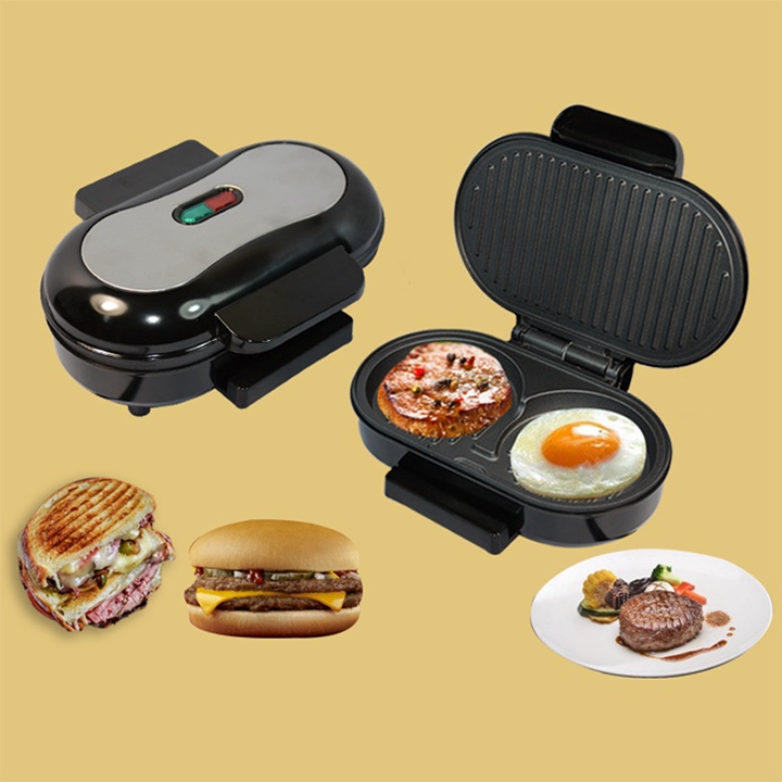 [Mã ELHADEV giảm 4% đơn 300K] Máy Làm Bít Tết Đôi Cao Cấp 750W Máy Làm Bánh Sandwich, Trứng Chiên, Hamburger