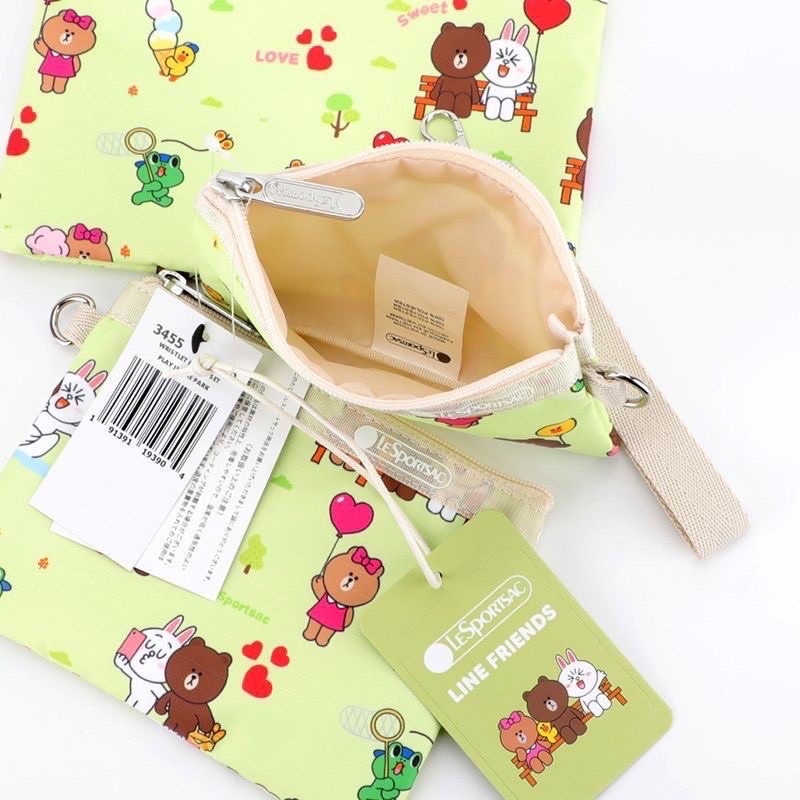 Link 9 Túi ví vải dù chính hãng LeSportsac bền đẹp mẫu Gấu Thỏ Vịt Brown Cony Choco Sally Line