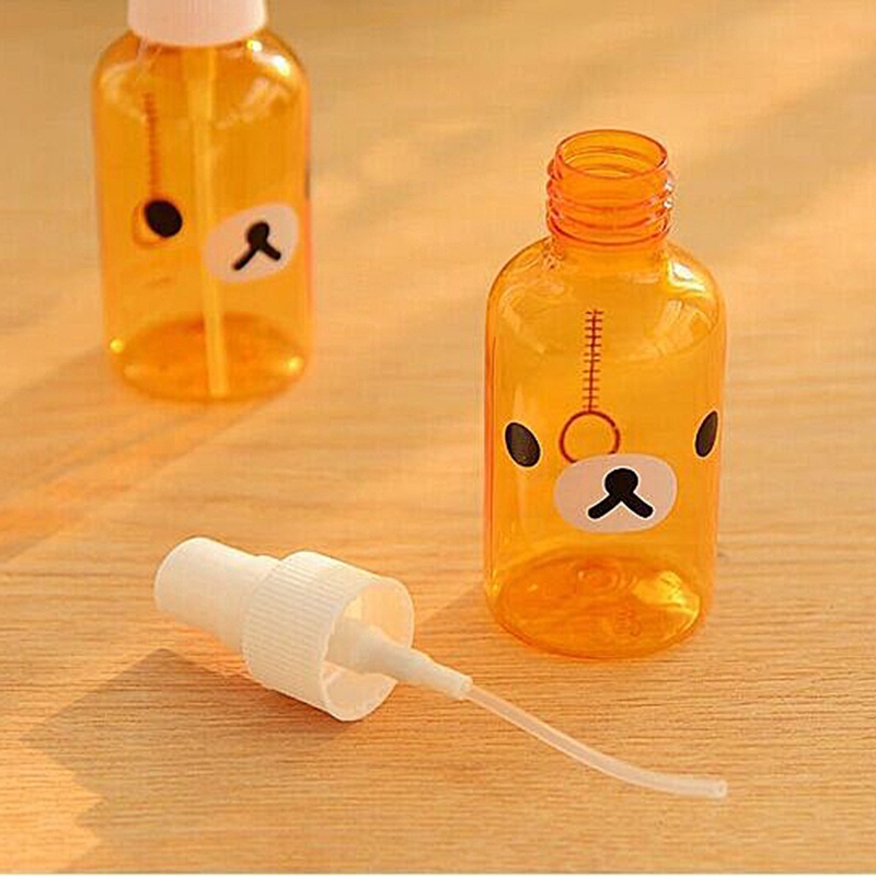 Chai xịt nước hoa mini hình gấu hoạt hình màu vàng trong suốt dễ mang theo đi du lịch