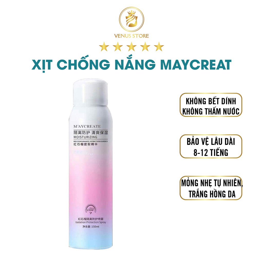 ( Chính hãng) Xịt chống nắng nâng tone da của maycreate