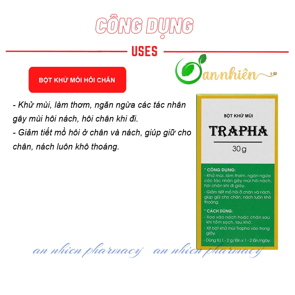 Bột khử mùi hôi chân hôi giày Trapha