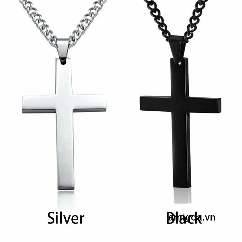 ✨✨Vòng cổ dạng dây xích với mặt hình chữ thập bằng thép titan cá tính cho nam và nữ