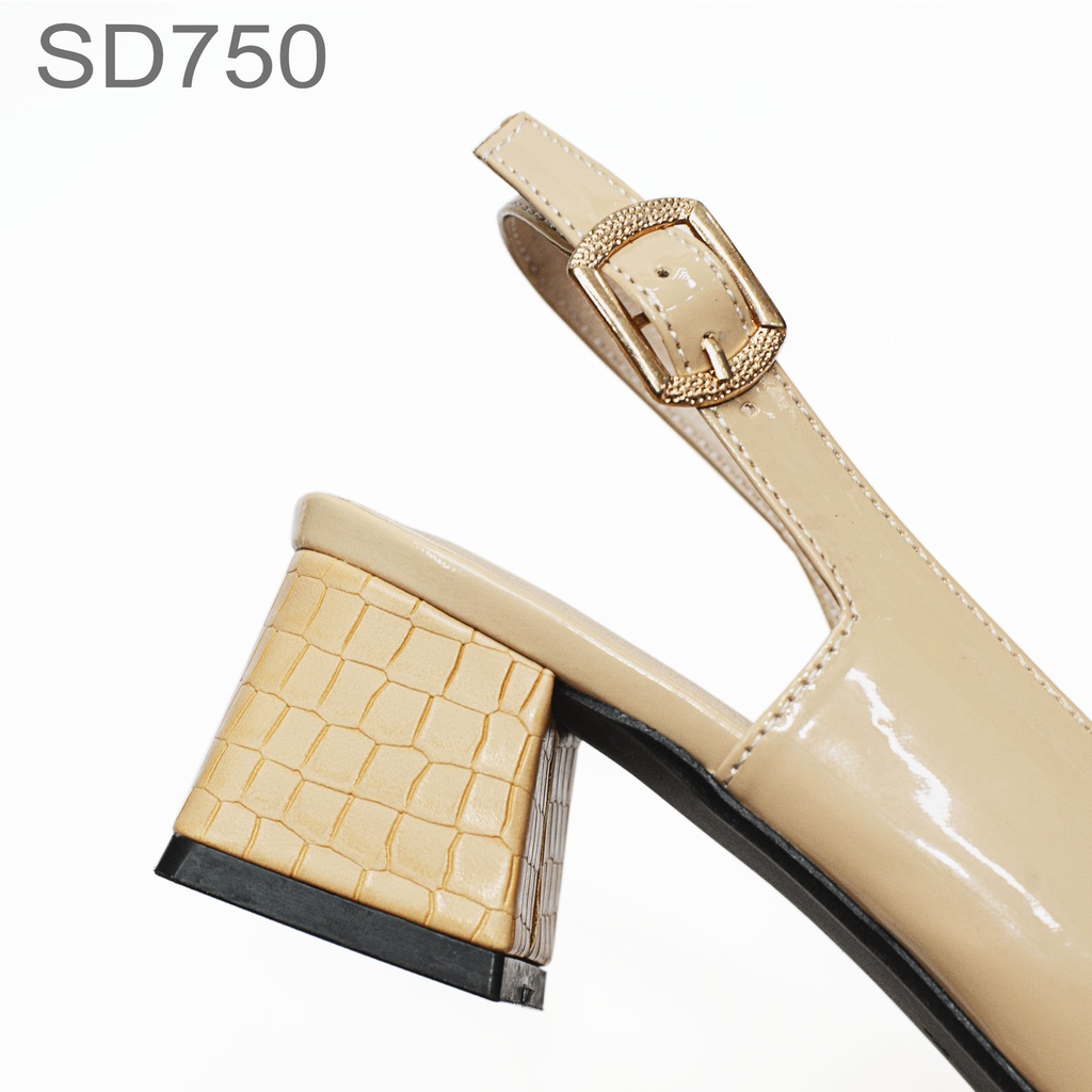 Giày Sandal Mũi Vuông Phối Da Bóng - SD750 - JMP