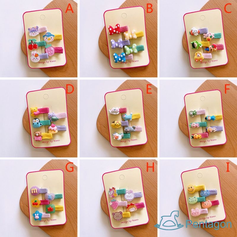 Set 5 Kẹp Tóc Hình Động Vật Dễ Thương Cho Bé Gái