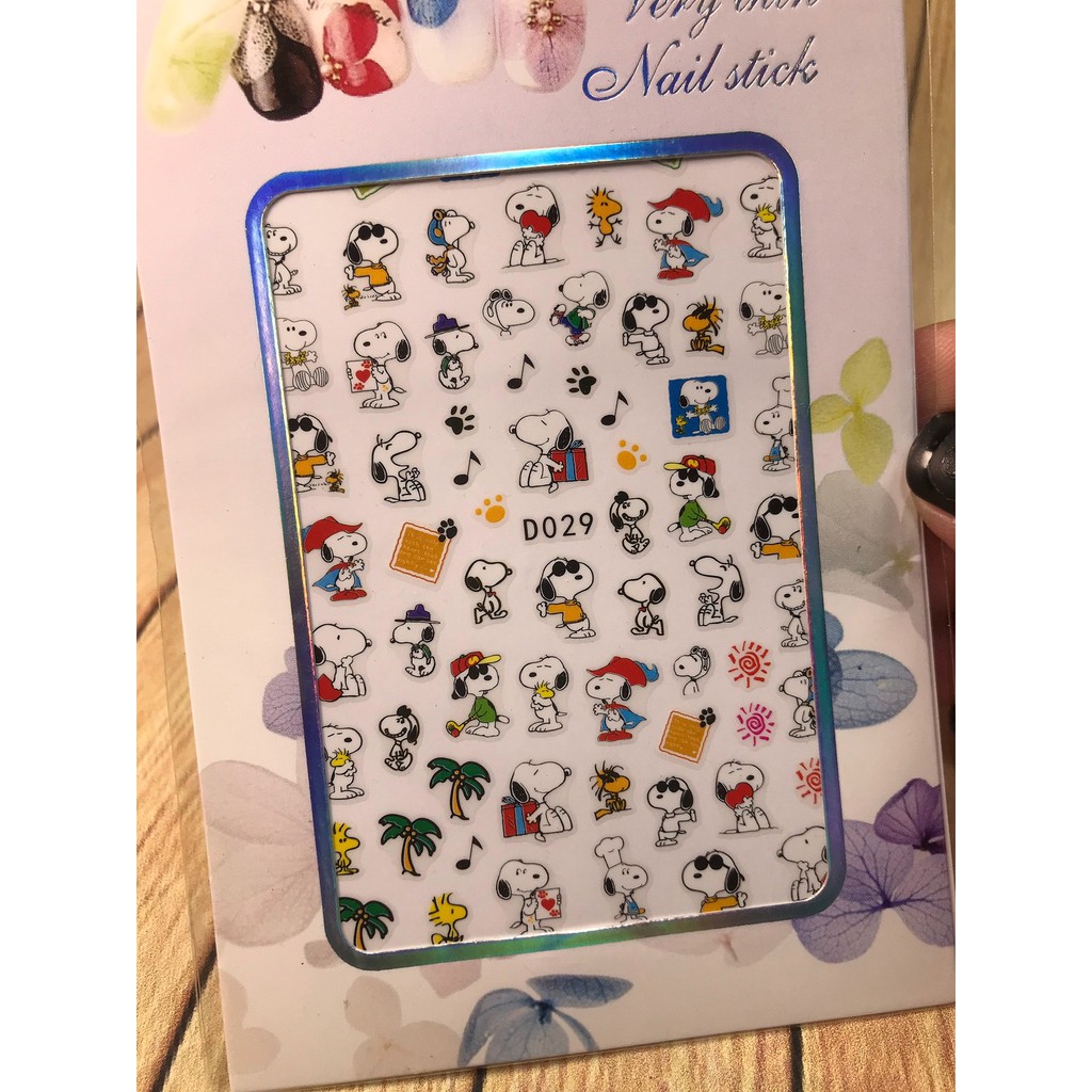 Hình dán móng tay - Sticker dán móng Snoopy D029