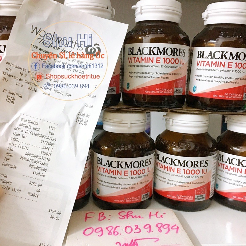 Viên Uống Blackmores Natural Vitamin E 1000IU 30 viên - Úc