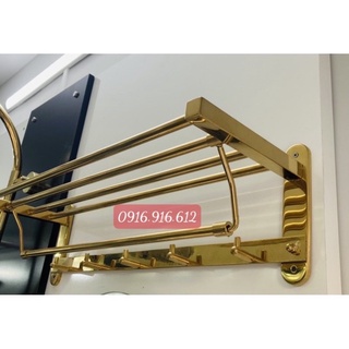 Máng khăn tắm cao cấp inox 304 mạ vàng bảo hành 20 năm