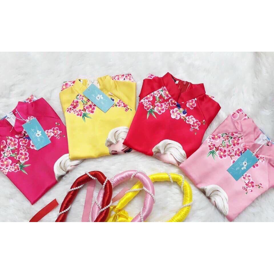 FREESHIP50K-QATE 174 - ÁO DÀI CÁCH TÂN CÔNG CHÚA ELSA HÀNG CHÀO XUÂN 2020