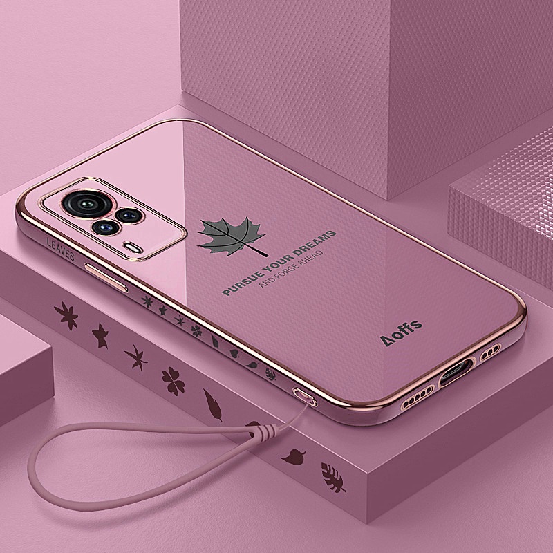 ốp lưng điện thoại mạ sang trọng tương thích với Cho VIVO X80 X80PRO X70 X70PRO X60 X60PRO X50 X50PRO Vỏ silicon mềm TPU có dây buộc case