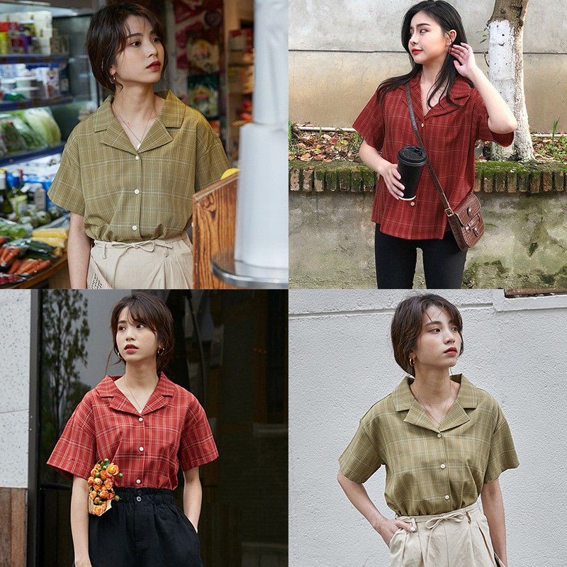 [Baywellfashion]Áo sơ mi kiểu cổ chữ V phối nút thiết kế dáng rộng cho nữ | BigBuy360 - bigbuy360.vn