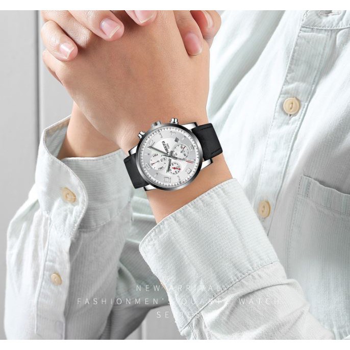 [Tặng vòng tay] Đồng hồ nam NIBOSI chính hãng NI2328.09 Fullbox dây đeo hợp kim cao c