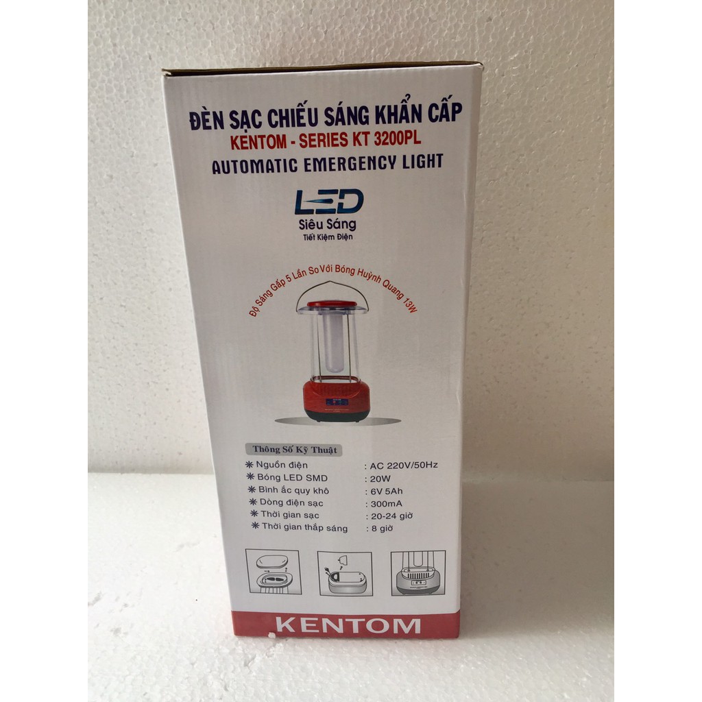 Đèn sạc chiếu sáng khẩn cấp Kentom KT 3200PL  bóng led