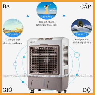 [Freeship] Quạt điều hòa JUHUA-công suất 130W-lưu lượng gió 5000m3/h-thể tích 35-Tặng 02 viên đá khô-Bảo hành 12 tháng