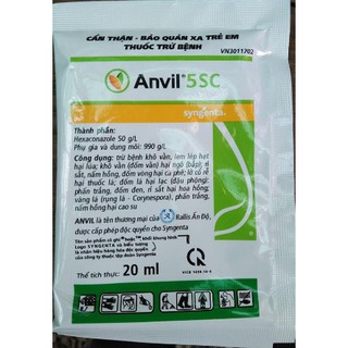 Chế phẩm Anvil 5SC chai gói 20ml chuyên trừ bệnh nấm phấn trắng, đốm đen, rỉ sắt trên cây trồng