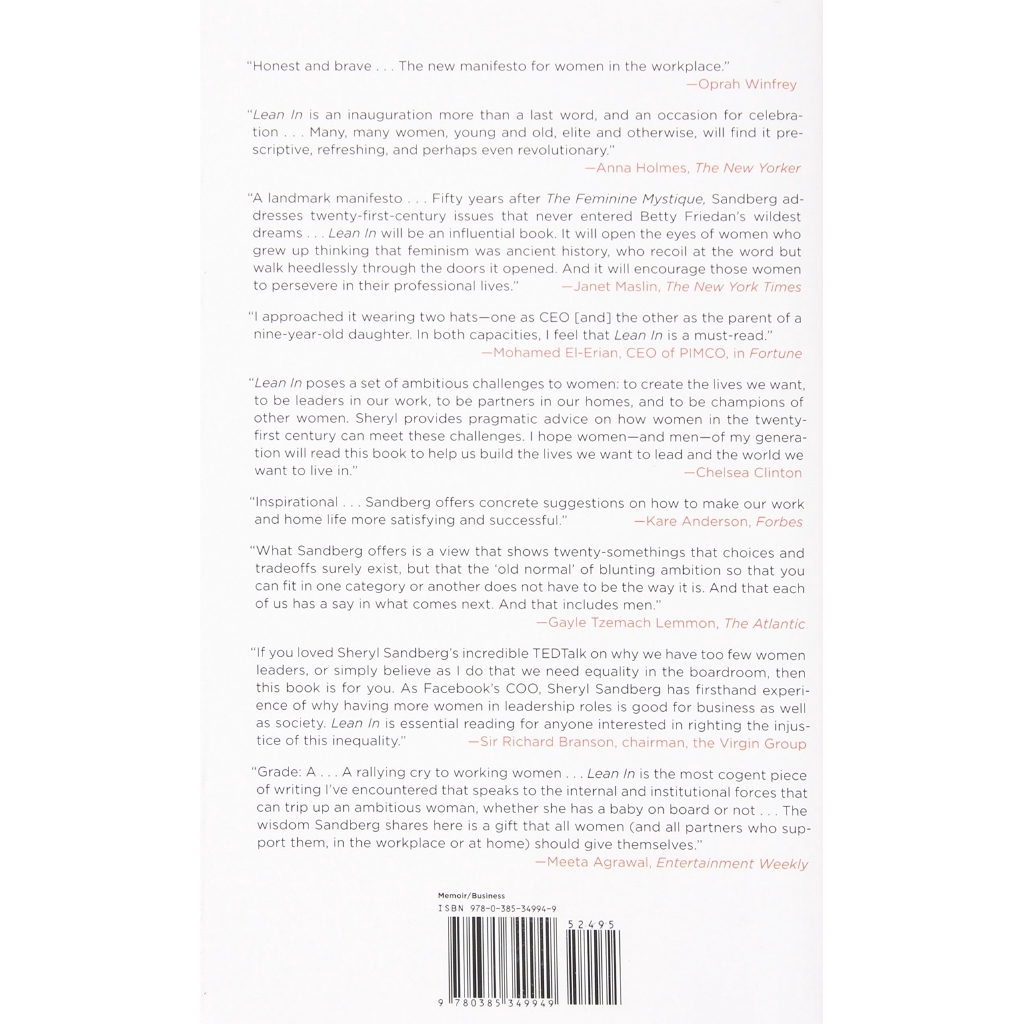 Sách - Lean In: Women, Work, and the Will to Lead