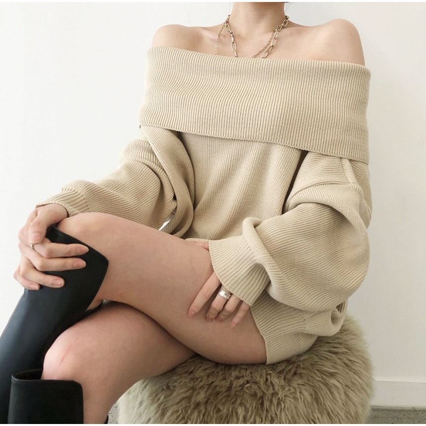 ÁO LEN TRỄ VAI OVERSIZE PHONG CÁCH CHÂU ÂU