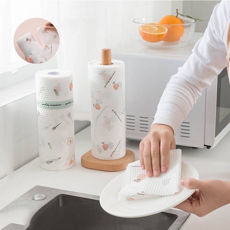 Giấy Lau Đa Năng - Khăn Lau Bếp, Lau Tay, làm từ vải không dệt cực an toàn, SIÊU THẤM, SIÊU DAI, chiều dài cuộn 20cm