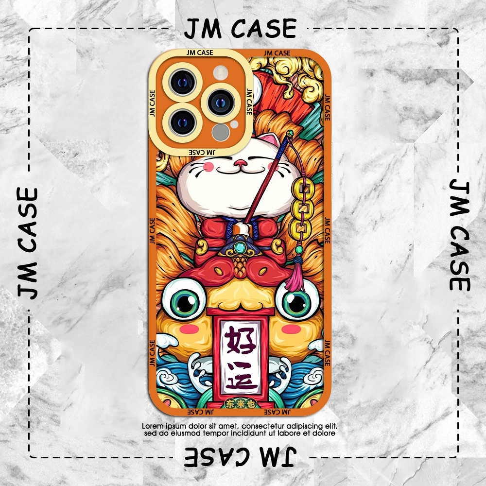Ốp lưng iphone cạnh vuông JM CASE Mèo thần tài cao cấp cực đẹp 6/6pl/6s/6spl/7/7pl/8/8pl/x/xs/11/12/13/pro/max