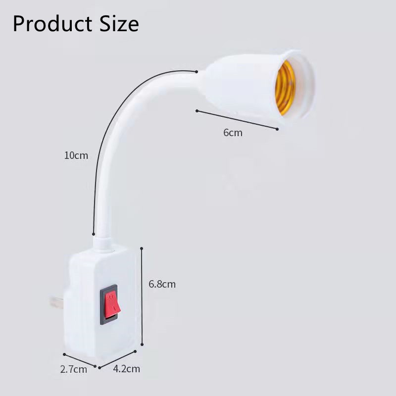 Chuôi bóng đèn E27 kèm dây Licer có công tắc xoay 360 độ điều chỉnh được tiện dụng