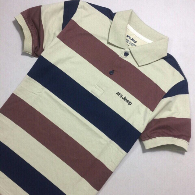 Áo thun nam from suôn sọc ngang cổ bẻ | BigBuy360 - bigbuy360.vn