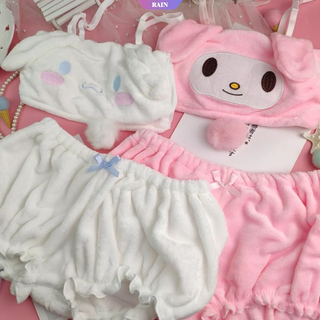 SANRIO Bộ Đồ Ngủ Pijama In Họa Tiết Hoạt Hình Dễ Thương Thời Trang Thu Đông Cho Nữ