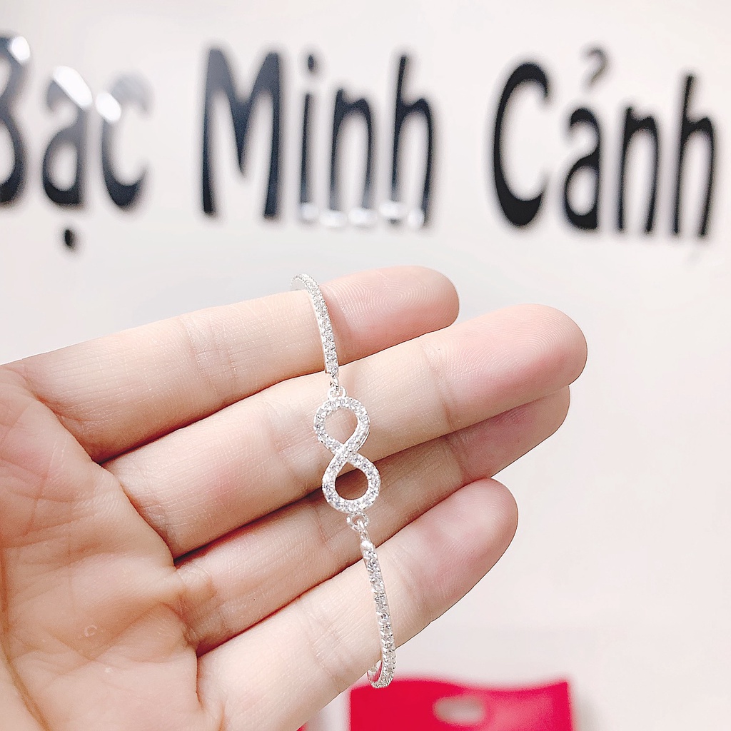 Lắc Tay Bạc Vô Cực Bạc Khóa Cài Minh Canh Jewelry