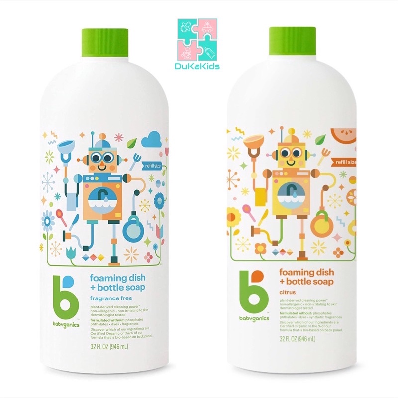 Nước rửa bình sữa Babyganics Chai refill 946ml