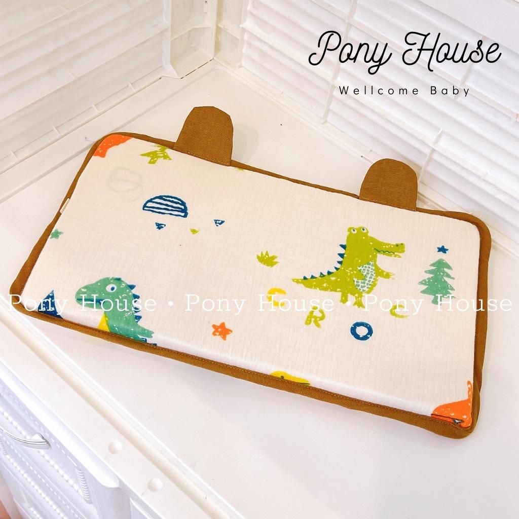 Gối Cao Su Non Boona Chống Ngạt Thoáng Khí An Toàn Cho Bé Từ Sơ Sinh KT 22*38*2cm