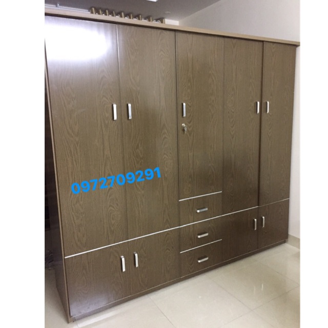 Tủ nhựa quần áo 5 cánh nhựa đài loan vân gỗ