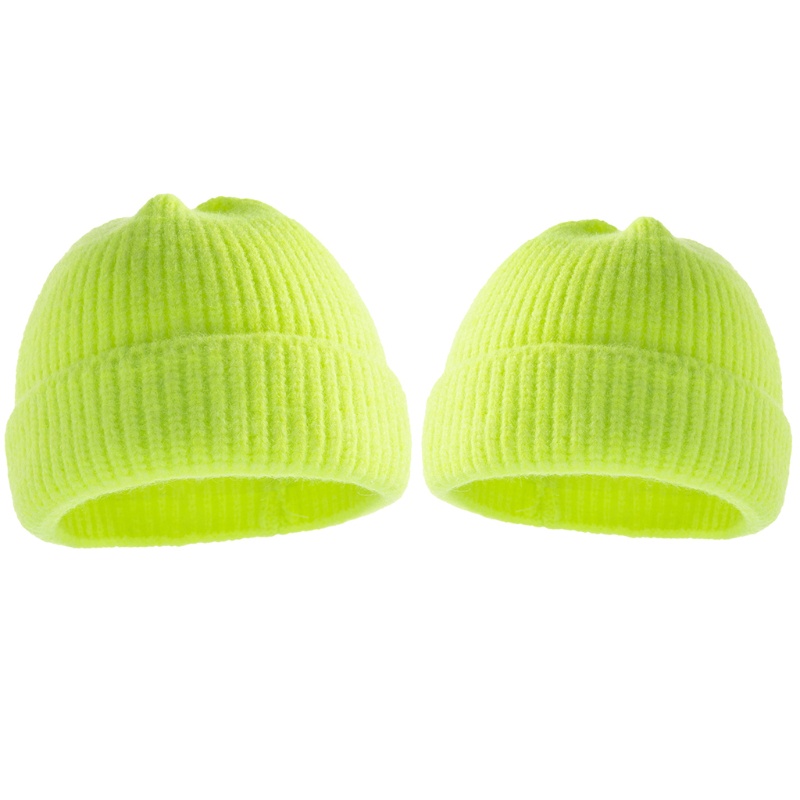 Mũ Len Màu Trơn Giữ Ấm Mùa Đông Cho Mẹ Và Bé