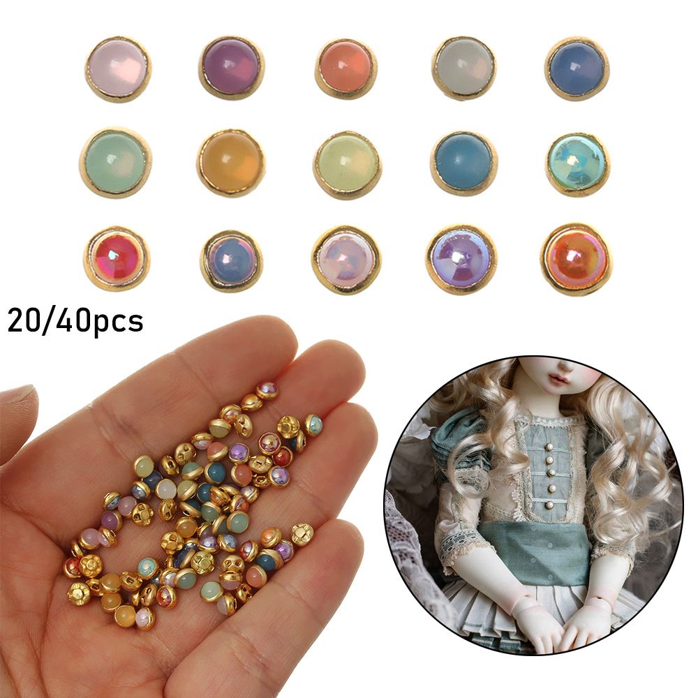 Set 20/ 40 nút ngọc trai mini 4mm nhiều màu dễ thương dùng để may quần áo búp bê/ đồ thủ công tỉ lệ 1/ 6