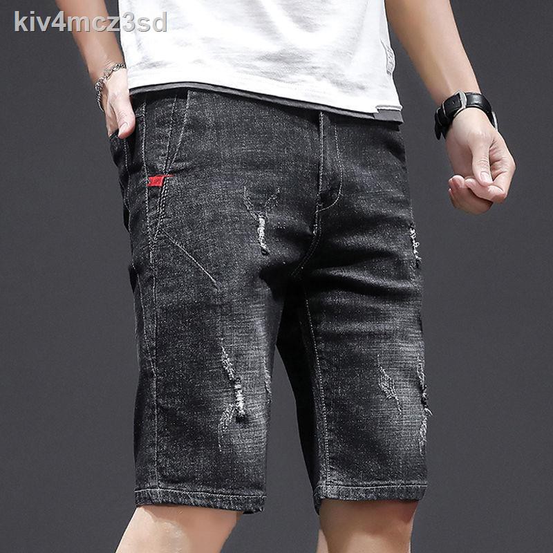 quần ốngQuần☁☾Quần short denim dài năm điểm cắt mỏng mùa hè cho nam Phong cách Hàn Quốc hợp thời trang ống rộng th